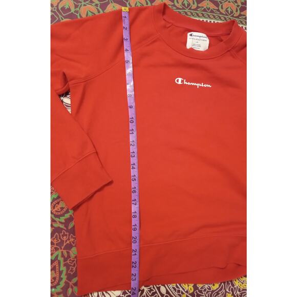 Vintage RARE Champion Women's Red Crewneck Sweatshirt w/ White Side Tie SZ L - Picture 7 of 8